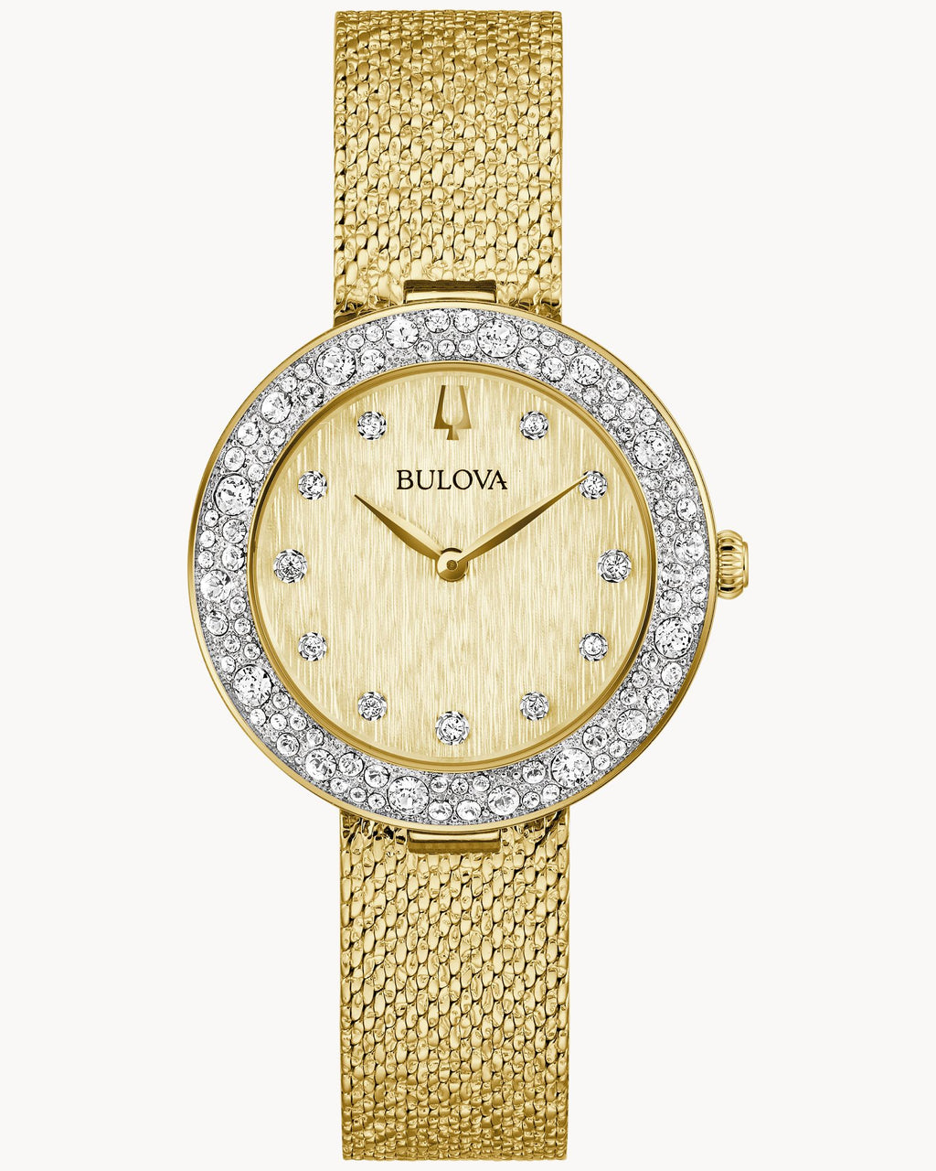 Reloj Bulova Mujer Crystal 98L321 Dorado Bisel con Cristales