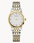 Reloj Bulova Classic 98P115 Mujer Bicolor Esfera Plateada Diamantes