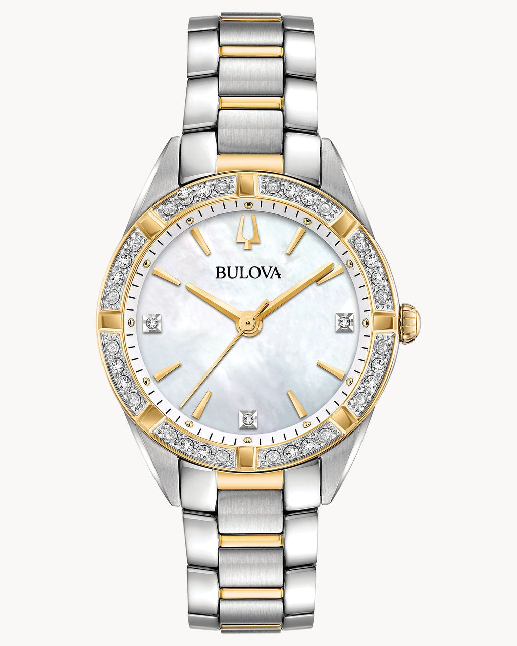 Reloj Bulova Sutton Classic 98R263 Mujer Acero Bicolor Dorado y Plateado Esfera Nácar con Cristales